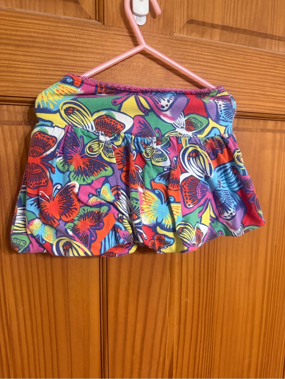 Y2K Neon Colorful Floral Butterfly Mini bubble Skort